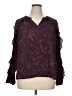 wonderly 100% Polyester Burgundy Long Sleeve Blouse Size XL - photo 1