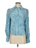Zara Animal Print Blue Long Sleeve Blouse Size S - photo 1