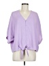 Express 100% Polyester Purple 3/4 Sleeve Blouse Size M - photo 1