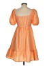 Shein 100% Polyester Checkered-gingham Orange Casual Dress Size 4 - photo 2