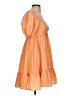 Shein 100% Polyester Checkered-gingham Orange Casual Dress Size 4 - photo 4