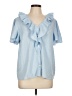 Shein 100% Polyester Blue Short Sleeve Blouse Size L - photo 1