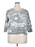 Raakhee 100% Cotton Silver 3/4 Sleeve Top Size 2X - photo 1