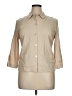 Laura Scott Tan 3/4 Sleeve Button-Down Shirt Size 14 (petite) - photo 1