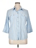 Croft & Barrow Stripes Blue 3/4 Sleeve Button-Down Shirt Size XL (petite) - photo 1