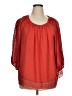 Lifestyle Attitude 100% Polyester Red 3/4 Sleeve Blouse Size 1X - photo 1