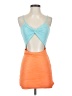 Shein Color Block Orange Cocktail Dress Size 2 - photo 1
