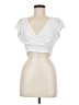 Urban Romantics Silver Short Sleeve Top Size M - photo 1