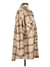 Shein Plaid Tan 3/4 Sleeve Button-Down Shirt Size L - photo 4
