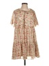 AaKaa 100% Polyester Floral Tan Casual Dress Size S - photo 1
