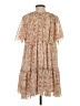 AaKaa 100% Polyester Floral Tan Casual Dress Size S - photo 2