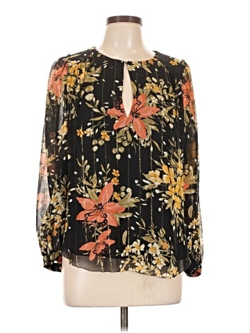 Joie Long Sleeve Silk Top (view 1)