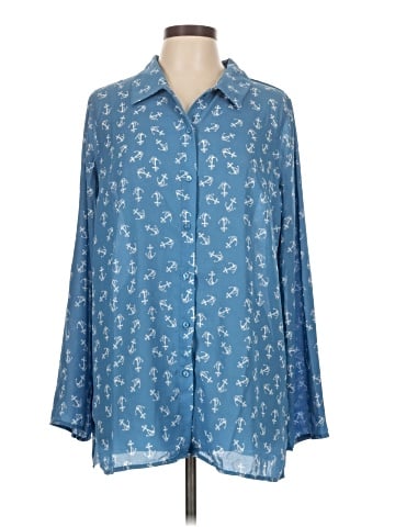 G by Giuliana Rancic Long Sleeve Blouse (view 1)
