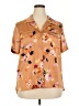 DR2 100% Polyester Floral Orange Short Sleeve Blouse Size XXL - photo 1