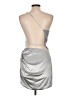 Unbranded 100% Polyester Metallic Silver Cocktail Dress Size L - photo 2