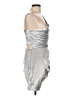 Unbranded 100% Polyester Metallic Silver Cocktail Dress Size L - photo 4