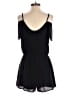 Decree 100% Polyester Solid Black Romper Size S - photo 2