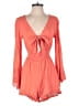 Blue Rain 100% Rayon Hearts Orange Romper Size S - photo 1