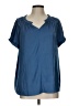 Catherine Malandrino 100% Polyester Blue Short Sleeve Blouse Size L - photo 1