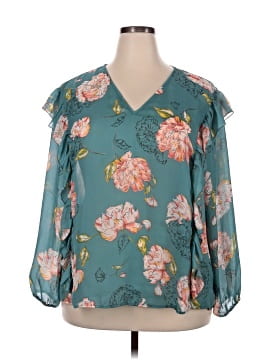 Kaari Blue 3/4 Sleeve Blouse