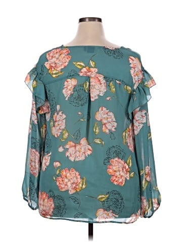 Kaari Blue 3/4 Sleeve Blouse (view 2)