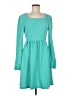 Assorted Brands Solid Teal Casual Dress Size M - photo 1