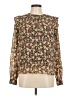 Pieces 100% Polyester Floral Gold Long Sleeve Blouse Size M - photo 1