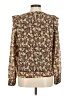 Pieces 100% Polyester Floral Gold Long Sleeve Blouse Size M - photo 2