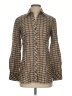 Finley Houndstooth Brown Long Sleeve Blouse Size XS - photo 1