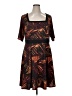 Isabel + Alice Print Brown Casual Dress Size 1X - photo 1