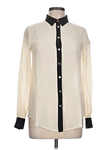 Karen Millen Long Sleeve Silk Top (view 1)