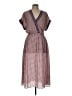 Max Studio 100% Polyester Print Brown Casual Dress Size L - photo 1
