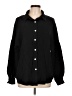 Automet 100% Rayon Solid Black Long Sleeve Button-Down Shirt Size L - photo 1