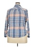 Isabel Maternity 100% Rayon Plaid Blue 3/4 Sleeve Button-Down Shirt Size XXL Maternity - photo 2