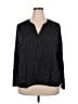 Fred David Polka Dots Black Long Sleeve Blouse Size 2X - photo 1