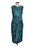 Unbranded Graphic Teal Cocktail Dress Size M (estimated) - photo 1
