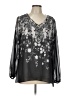 Christopher & Banks Silver 3/4 Sleeve Blouse Size L - photo 1
