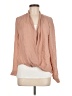Mason 100% Silk Tan Long Sleeve Silk Top Size 8 - photo 1