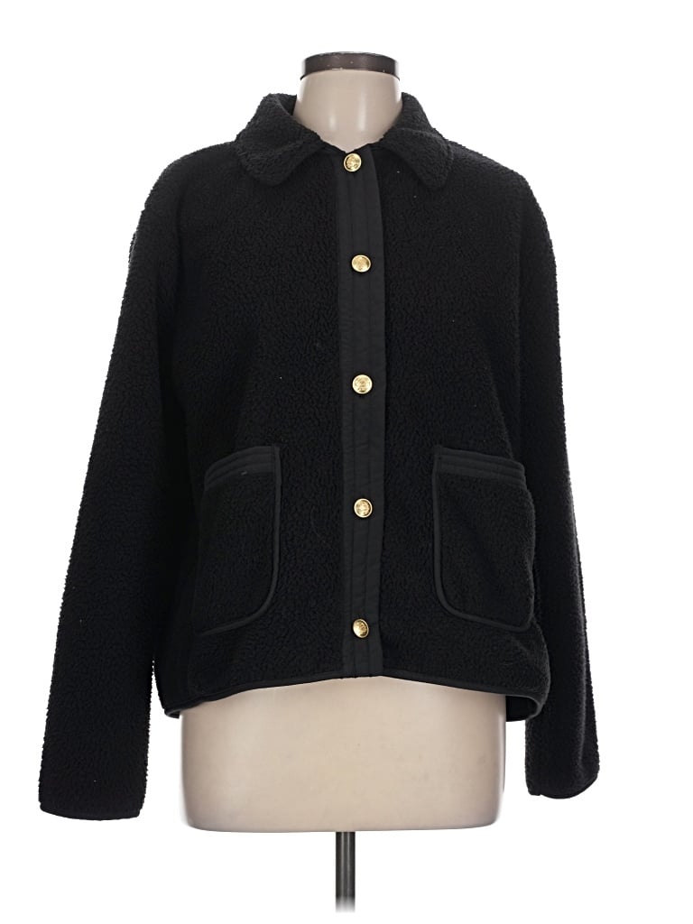 Pre-owned Jcrew Fleece Jacket In Black