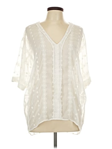 Blue Saks Fifth Avenue 3/4 Sleeve Blouse (view 1)