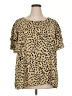Vince Camuto 100% Polyester Animal Print Gold Short Sleeve Blouse Size 3X - photo 1