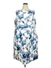 Talbots 100% Polyester Print Blue Cocktail Dress Size 20 - photo 1