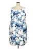 Talbots 100% Polyester Print Blue Cocktail Dress Size 20 - photo 2