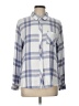 Rails 100% Viscose Rayon Plaid Blue Long Sleeve Button-Down Shirt Size L - photo 1