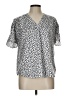 Alfani Animal Print Silver Short Sleeve T-Shirt Size L - photo 1