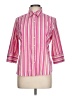 George Stripes Pink 3/4 Sleeve Button-Down Shirt Size L - photo 1