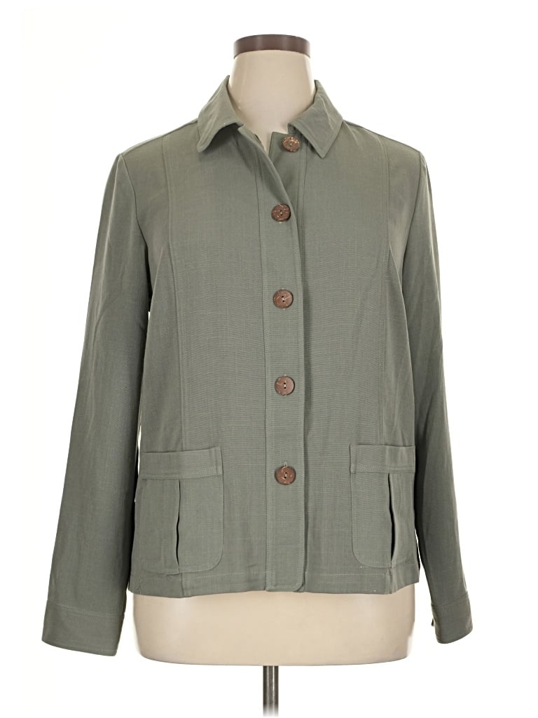 Pre-owned Appleseeds Long Sleeve Blouse In Green