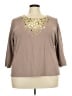Ruby Rd. Brown 3/4 Sleeve Top Size 3X - photo 1