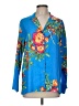 Natori 100% Polyester Floral Blue Long Sleeve Blouse Size M - photo 1