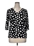 MICHAEL Michael Kors Hearts Black 3/4 Sleeve Blouse Size XL - photo 1